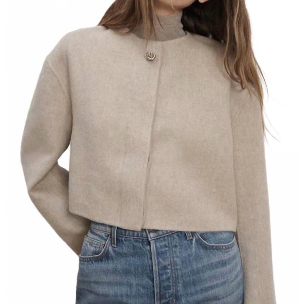 NEW VERONICA BEARD philips cropped jacket in oatmeal